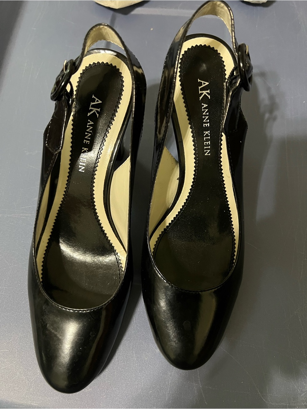 Anne Klein Black Patent Slingback Pumps-6.5